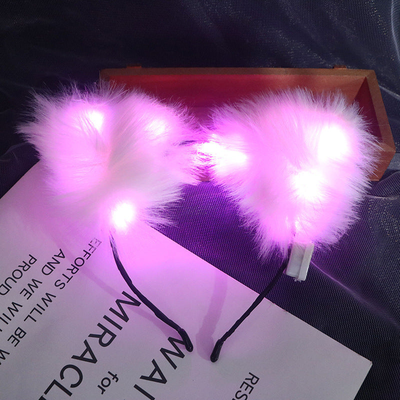 Wholesale Plastic Luminous Cat's Ears Hair Hoop
